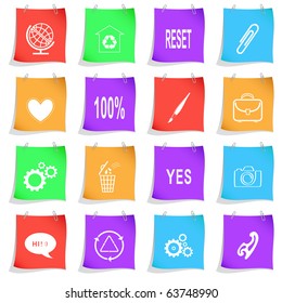 Vector set of note papers