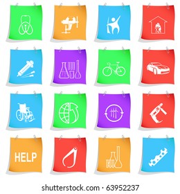 Vector set of note papers