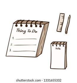 Vector Set of Note and Stationery