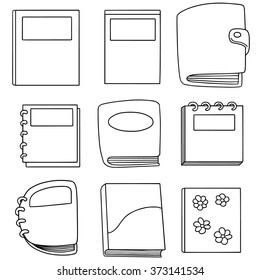 vector set of notebook