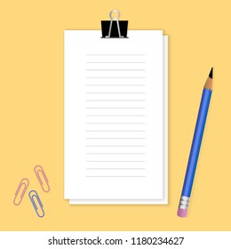 vector set of notebook and pencil