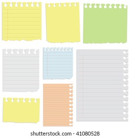 Vector set notepad sheets. All sheets organized in layers for usability.