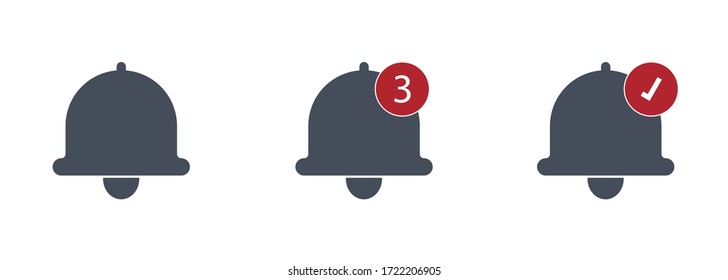 vector set of notification icons and bells