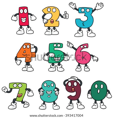 Vector Set Number Cartoon Stock Vector Royalty Free Shutterstock