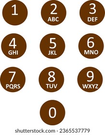 Vector Set of Number Icons With Alphabet Letters Round 1-9 for Education and UI or UX Design