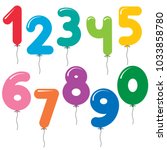 Vector set of number shaped colorful balloons for birthday cards and invitations