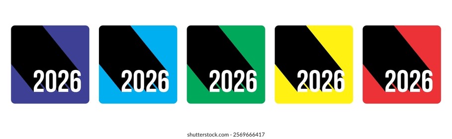 Vector set of numbers 2026, colorful design, new year Icon Design.