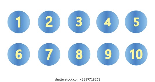 vector set of numbers countdown design can be used for presentation, infographics. set of numbers 1 to 10 design template vector illustration .