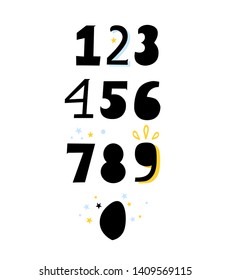 Vector set of numbers, digits, numerals