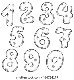 Vector set of numbers. The figures isolated on white background