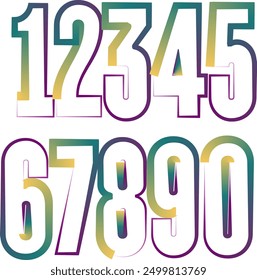 Vector set of numbers, numbers, gradient numbers
