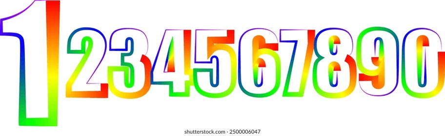 Vector set of numbers, numbers, gradient numbers