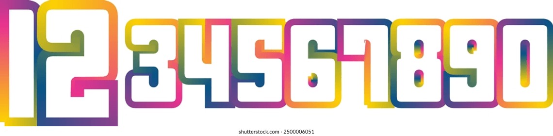 Vector set of numbers, numbers, gradient numbers
