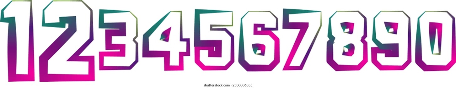 Vector set of numbers, numbers, gradient numbers