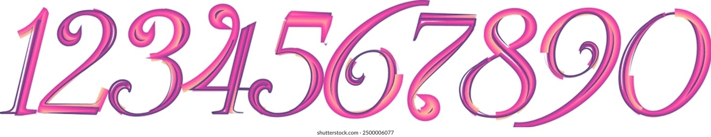 Vector set of numbers, numbers, gradient numbers