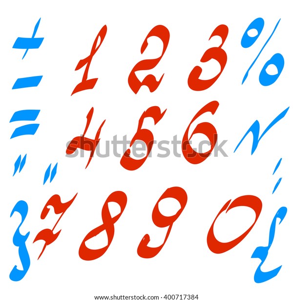 Vector Set Numbers Mathematical Symbols Written: เวกเตอร์สต็อก (ปลอดค่า ...