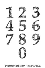 Vector : Set of numver 0-9 with line