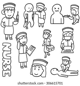 vector set of nurse