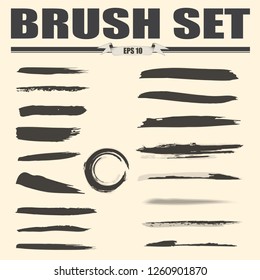 vector set of object brushes with different transparency for design. 18 pieces