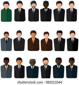 Vector set of objects. A lot of different men 