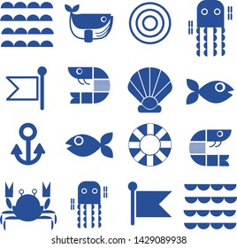 Vector set of Ocean icon.