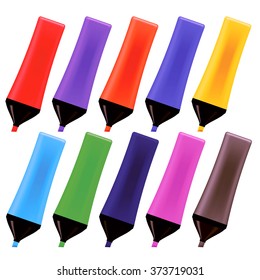 Vector Set od Colorful Markers