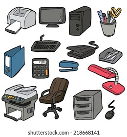 vector set of office accessories