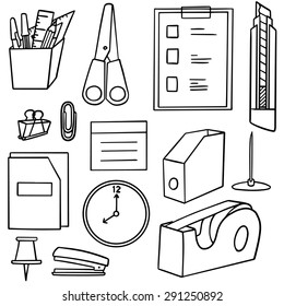 vector set of office accessories