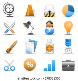 Vector set of office and business icons. 