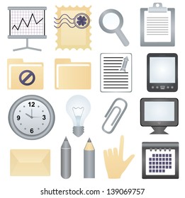 vector set of office icons