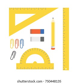 Vector set of office supplies
