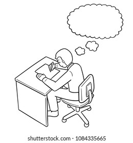 vector set of office worker