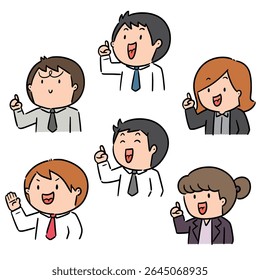 vector set of office worker