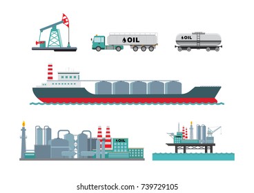 Vector set of oil industry