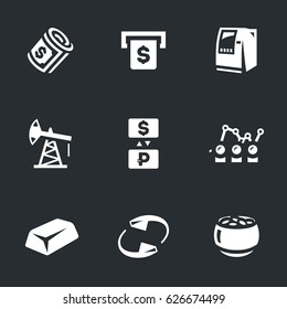 Vector Set of Oil and money rate Icons.