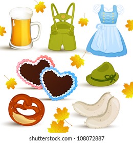 Vector set with oktoberfest elements