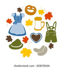 Vector set with oktoberfest elements