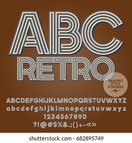Vector set of old fashioned Alphabet letters, numbers and symbols. Contains graphic style.