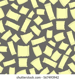 Vector Set of Old Papers Seamless Pattern . Antique Scroll on Grey Background