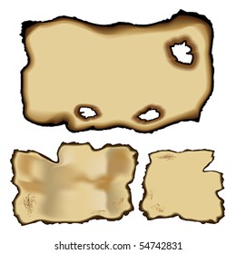 Vector set of old torn paper with burnt edge effect. JPG and TIFF image versions of this vector illustration are also available in my portfolio.