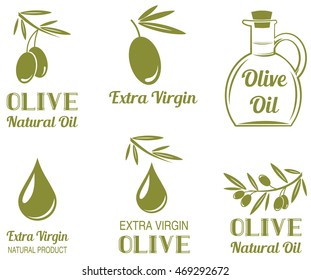 Vector set of olive oil  labels