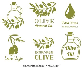 Vector set of olive oil  labels