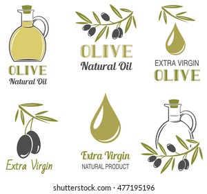 Vector set of olive oil  labels