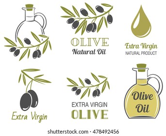 Vector set of olive oil  labels