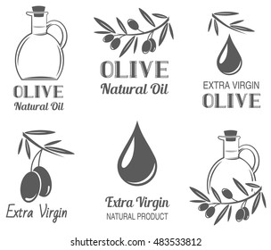 Vector set of olive oil  labels