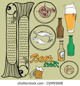vector set on a beer theme