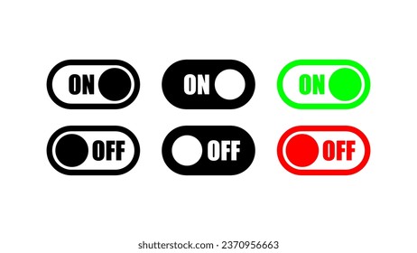 Vector Set of On Off Buttons