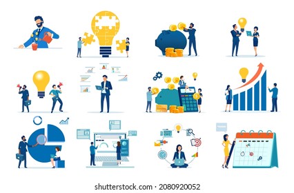 Vector set on the subject of business concepts 