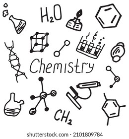 
Vector set on the theme of chemistry