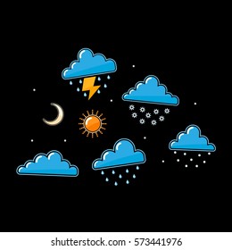Vector set on the theme of weather